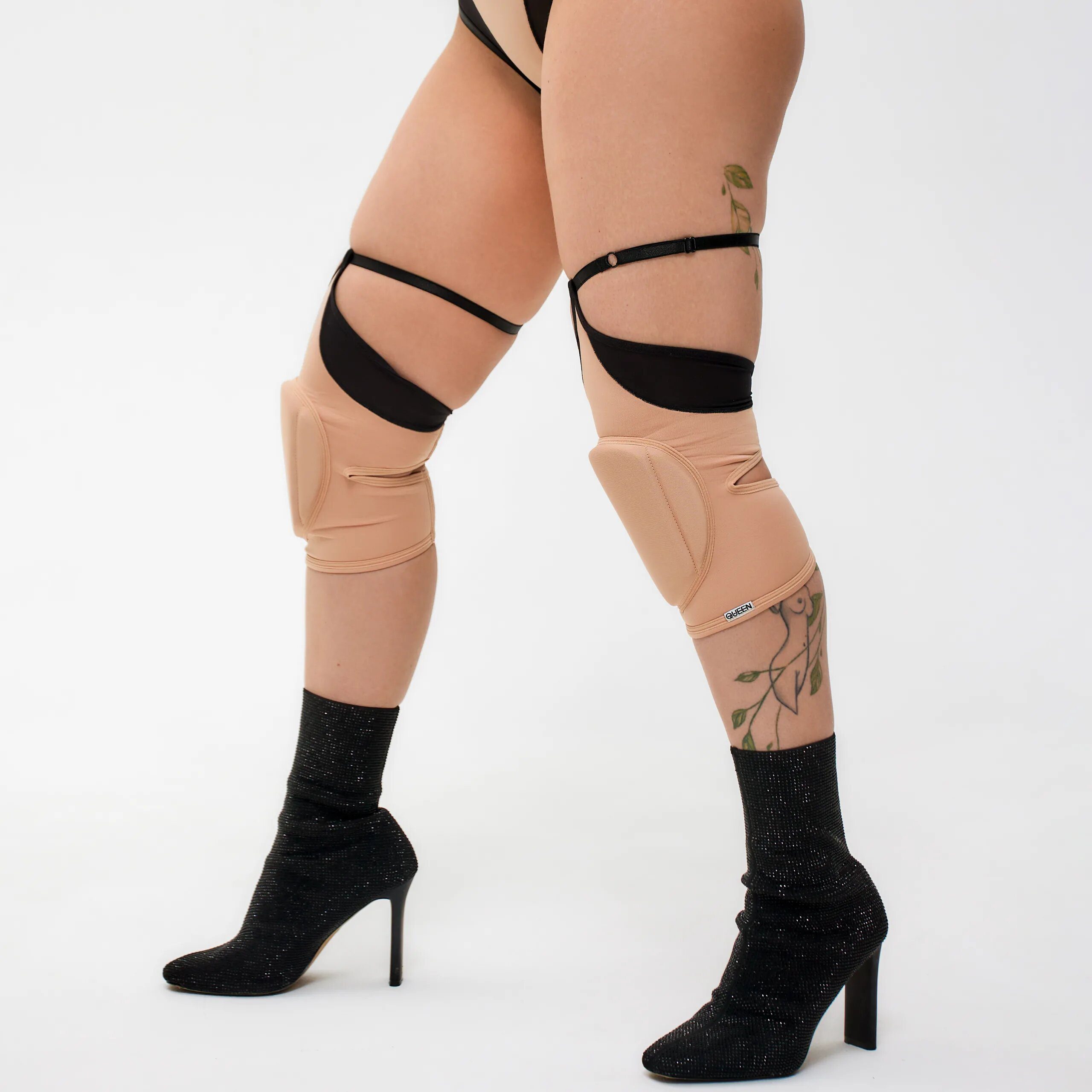 Garter Knee Pads – Fire Touch – Latte - Image 4