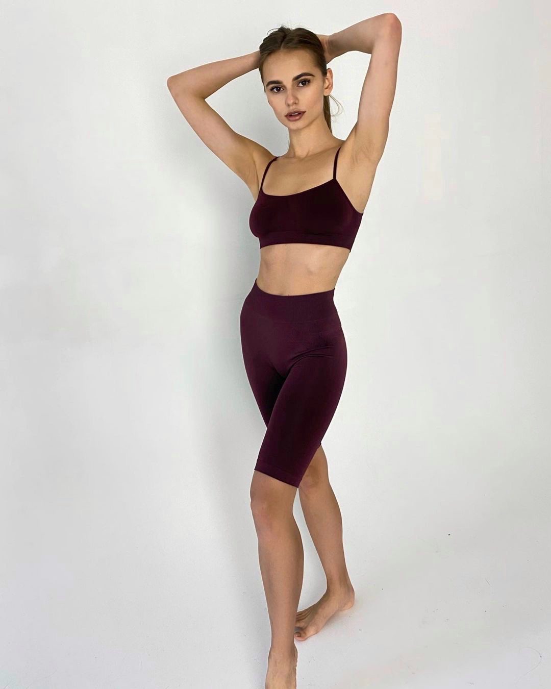 Seamless Biker shorts Bordeaux - Image 7