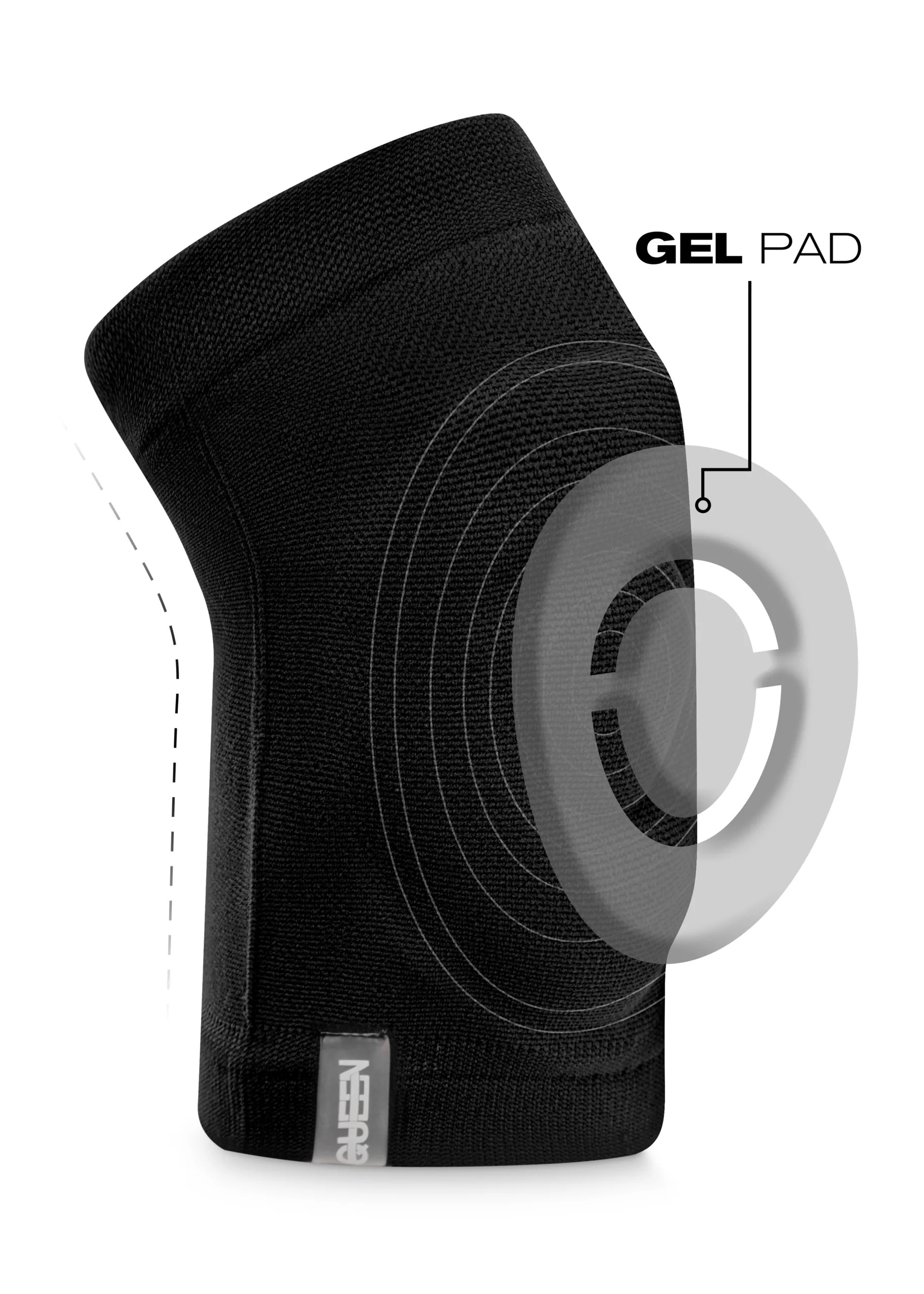 Geeliga põlvekaitsmed – Must - Image 2